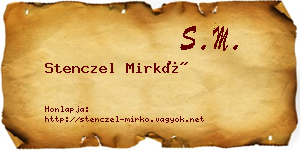 Stenczel Mirkó névjegykártya